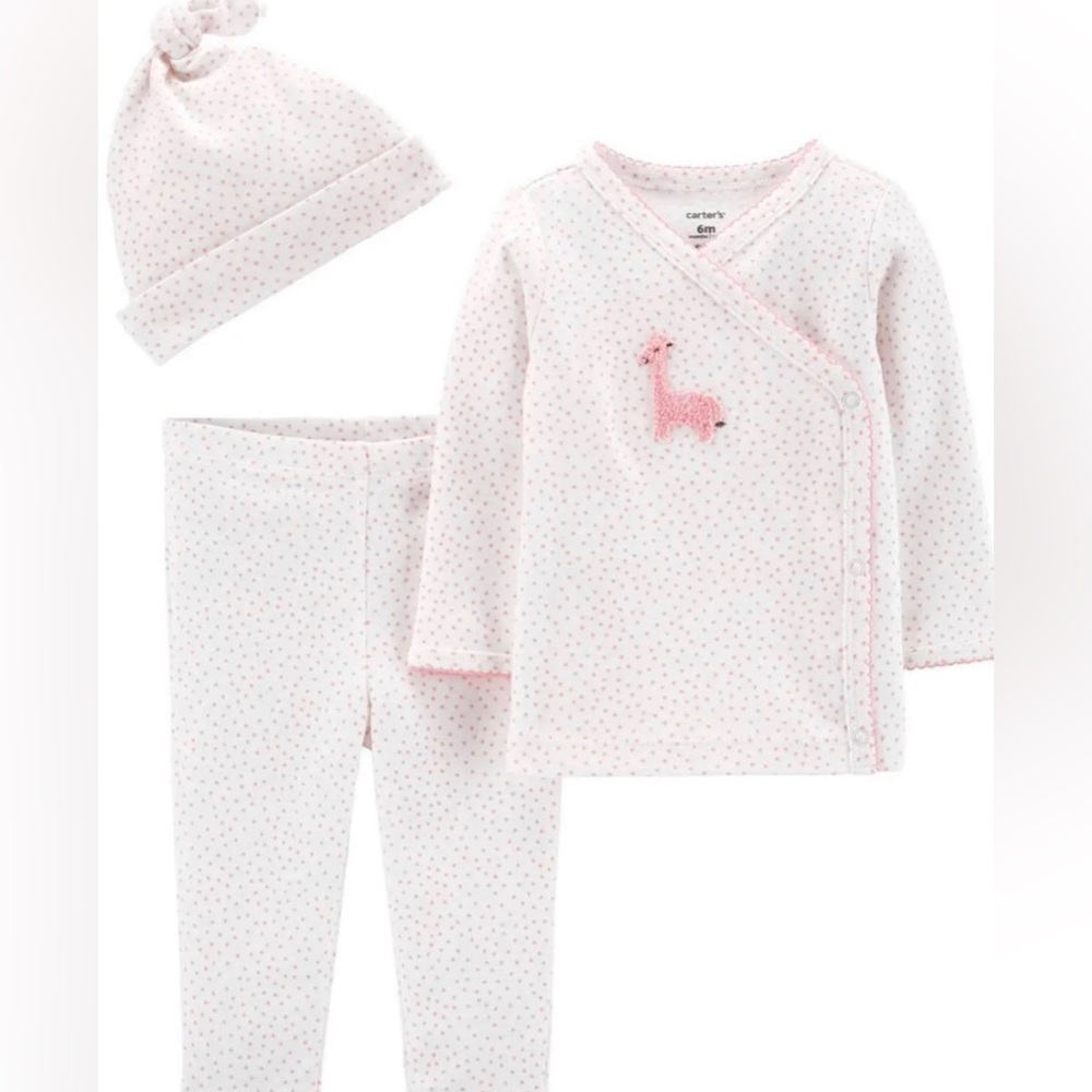 Baby girl 9 mos layette set outfit 3 pc set